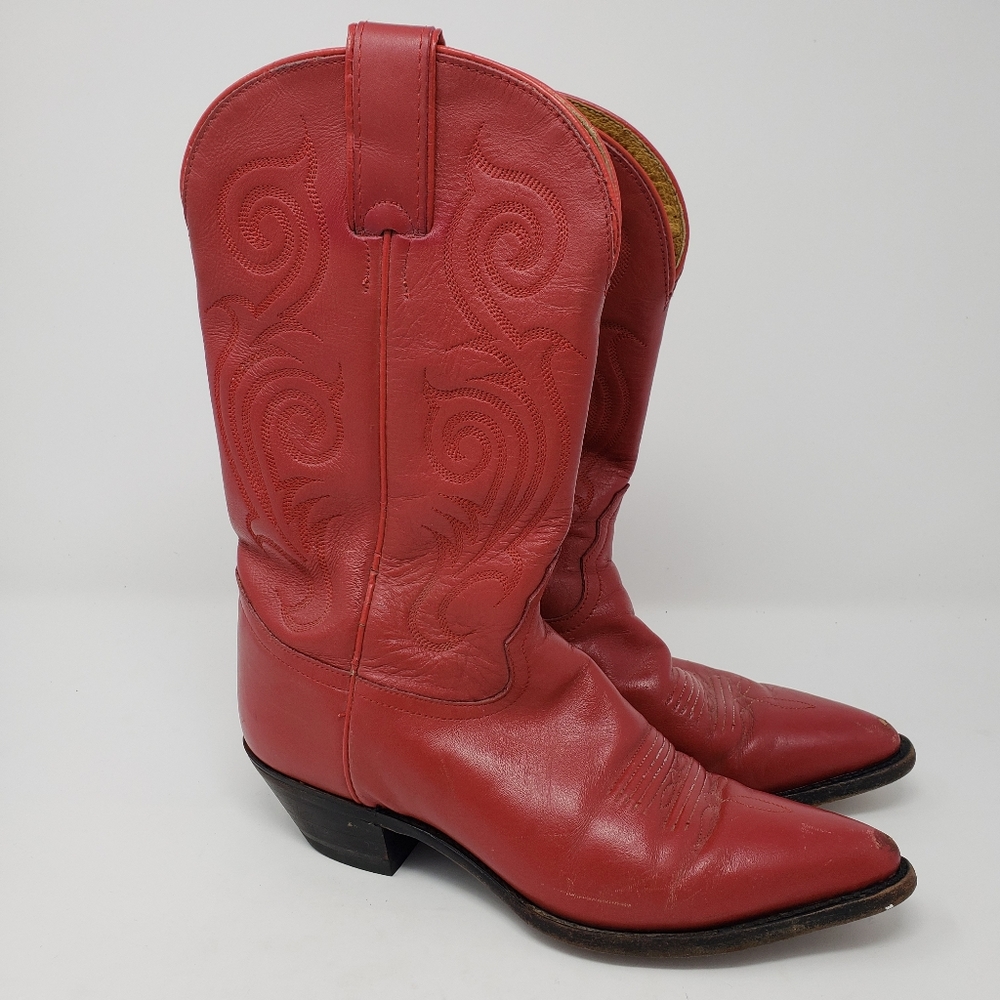 TONY LAMA Red Western Cowboy Boots